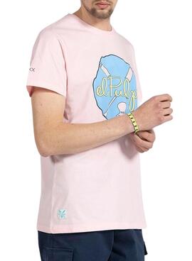 Camiseta El Pulpo Splash Rosa para Hombre