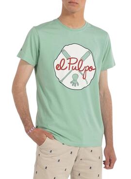 Camiseta El Pulpo Splash Verde para Hombre