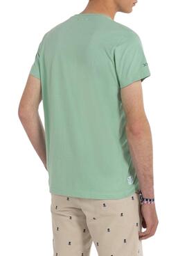 Camiseta El Pulpo Splash Verde para Hombre