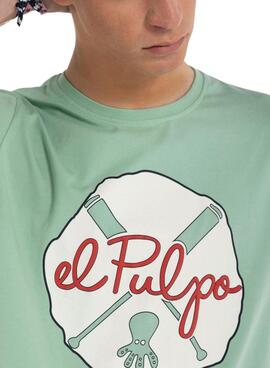 Camiseta El Pulpo Splash Verde para Hombre