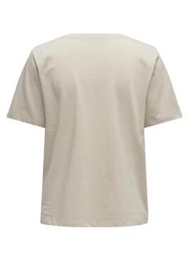 Camiseta Only Lonely Beige para Mujer