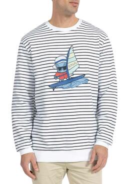 Sudadera El Pulpo Windsurfer Blanco para Hombre