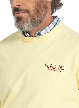 Sudadera El Pulpo Silhouette Amarillo para Hombre