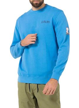 Sudadera El Pulpo Back Logo Azul para Hombre