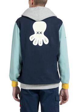 Sudadera El Pulpo Colorblock Marino para Hombre