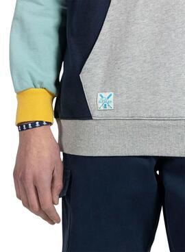 Sudadera El Pulpo Colorblock Marino para Hombre