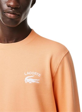 Sudadera Lacoste Inscripción Naranja para Hombre