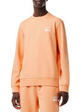 Sudadera Lacoste Inscripción Naranja para Hombre