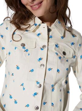 Chaqueta Naf Naf Flowers Blanco para Mujer