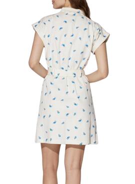 Vestido Naf Naf Flowers Blanco para Mujer