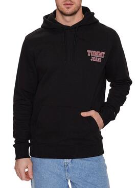 Sudadera Tommy Jeans Reg Entry Negro para Hombre