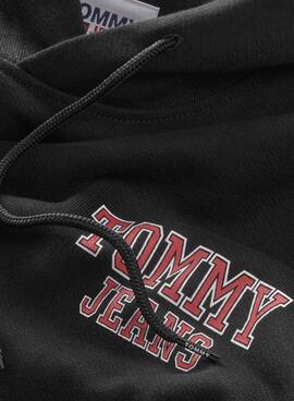 Sudadera Tommy Jeans Reg Entry Negro para Hombre