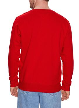 Sudadera Tommy Jeans Crew Rojo para Hombre