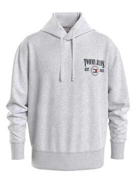 Sudadera Tommy Jeans Relaxed Luxe Gris Hombre