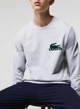 Sudadera Lacoste Lounge Gris Croco para Hombre 