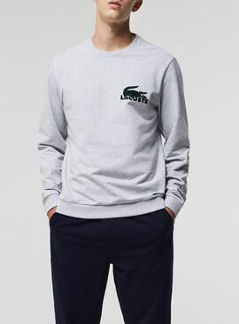 Sudadera Lacoste Lounge Gris Croco para Hombre 