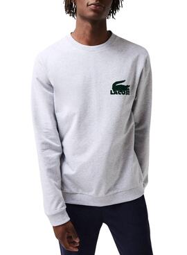 Sudadera Lacoste Lounge Gris Croco para Hombre 