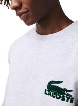 Sudadera Lacoste Lounge Gris Croco para Hombre 