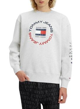 Sudadera Tommy Jeans Relaxed para Hombre Gris