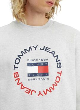 Sudadera Tommy Jeans Relaxed para Hombre Gris