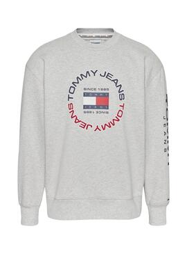 Sudadera Tommy Jeans Relaxed para Hombre Gris