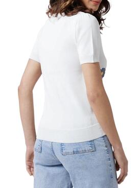 Camiseta Naf Naf Flowers Blanco para Mujer