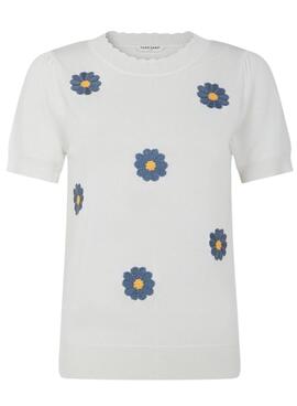 Camiseta Naf Naf Flowers Blanco para Mujer