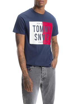 Camiseta Tommy Jeans Split Box Azul