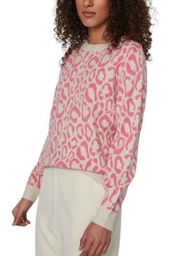 Jersey Vila Viril Jacquard Rosa para Mujer