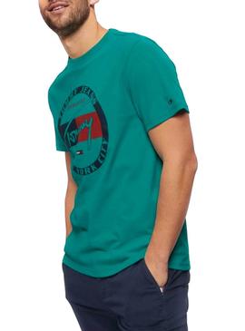 Camiseta Tommy Jeans Circle Verde Para Hombre