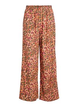 Pantalon Vila Viluni Animal Print Naranja