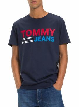Camiseta Tommy Jeans Essential Logo Marino Hombre