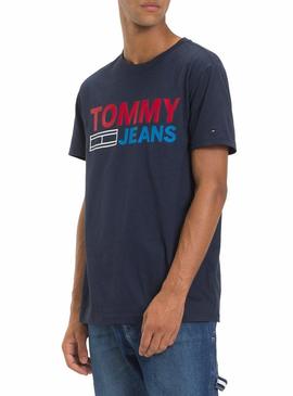Camiseta Tommy Jeans Essential Logo Marino Hombre