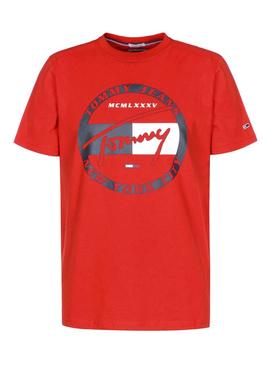 Camiseta Tommy Jeans Circle Rojo Hombre