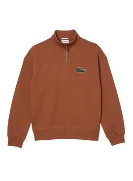 Sudadera Lacoste Half Zip Marrón para Hombre