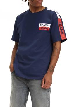 Camiseta Tommy Jeans Sleeve Marino Para Hombre