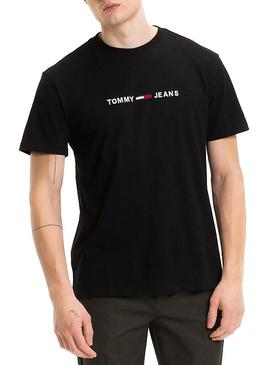 Camiseta Tommy Jeans Small Text Negro Hombre