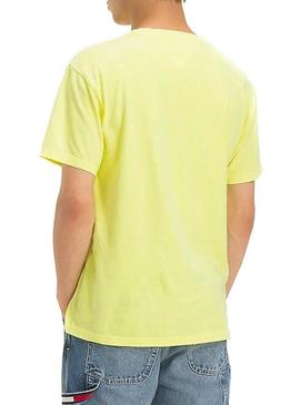 Camiseta Tommy Jeans Small Text Amarillo Hombre
