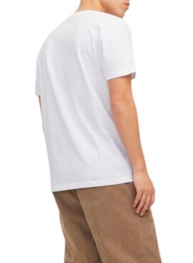 Camiseta Jack and Jones Corp Blanco para Hombre