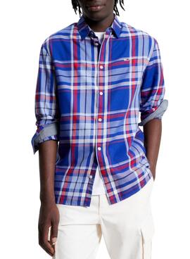 Camisa Tommy Jeans Essential Azul para Hombre