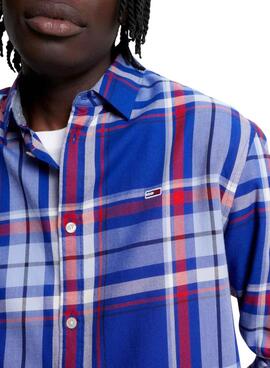 Camisa Tommy Jeans Essential Azul para Hombre