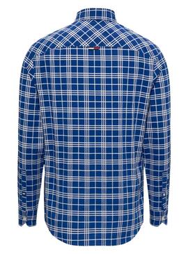 Camisa Tommy Jeans Small Check Azul para Hombre