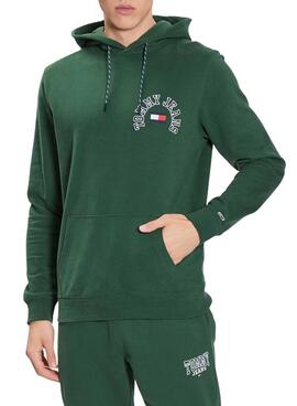 Sudadera Tommy Jeans Arched Verde para Hombre