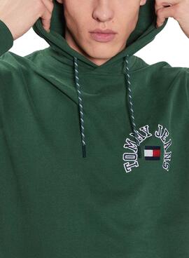 Sudadera Tommy Jeans Arched Verde para Hombre