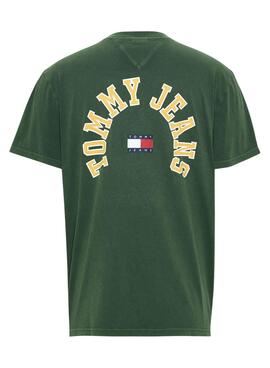 Camiseta Tommy Jeans Curved Verde para Hombre
