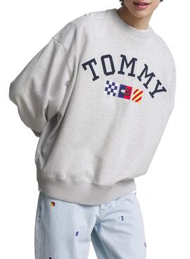 Sudadera Tommy Jeans Archive Gris para Hombre