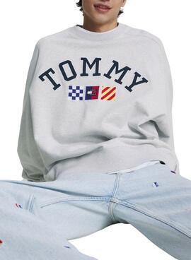 Sudadera Tommy Jeans Archive Gris para Hombre