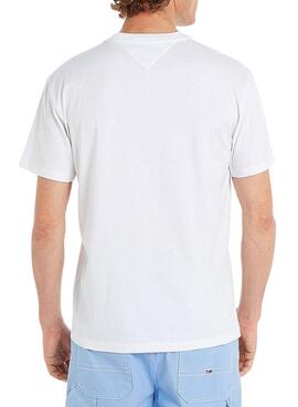 Camiseta Tommy Jeans Linear Blanco para Hombre