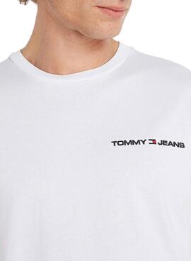 Camiseta Tommy Jeans Linear Blanco para Hombre