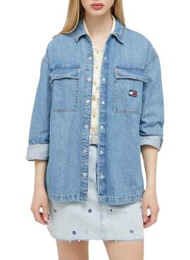 Sobrecamisa Tommy Jeans Denim Azul para Mujer